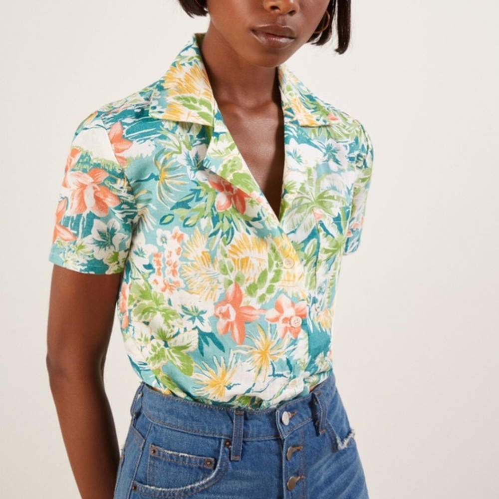 Reformation Holiday Shirt, size small